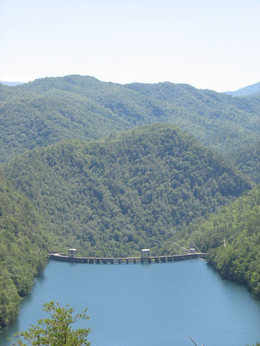 Calderwood Dam from far above