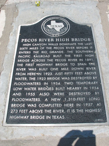 Pecos River High Bridge Marker